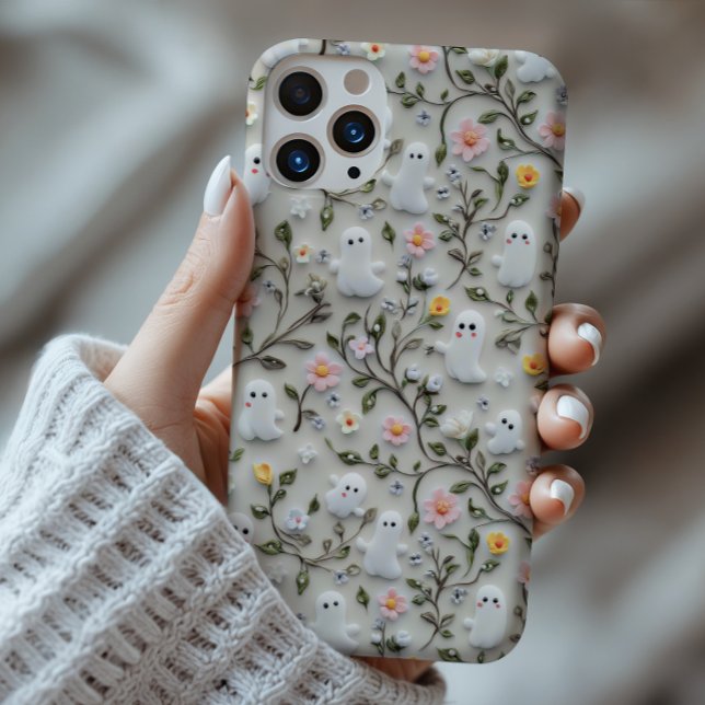 Funda De Case-Mate Para iPhone Estuche Cuidado Pequeño Fantasma Floral 3D Phone (Subido por el creador)