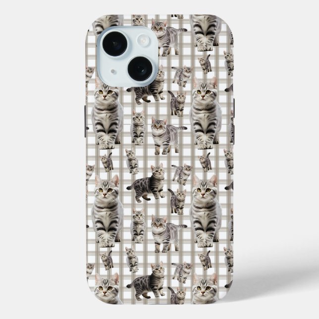 Funda De Case-Mate Para iPhone Estuche Cute Cat iPhone 15 Phone (Reverso )