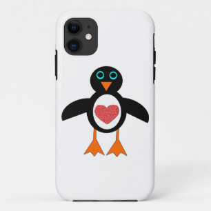 Funda Para iPhone 11 Estuche Cute Love Heart Penguin para iPhone