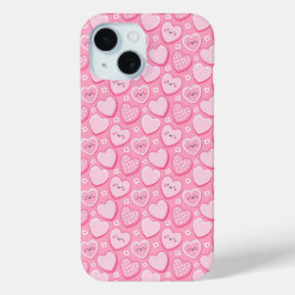 Funda Para iPhone 15 Estuche Cute Pink Hearts Chica para iPhone / iPad