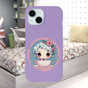Funda Para iPhone 15 Estuche Cute Tea Cup Doll iPhone / iPad