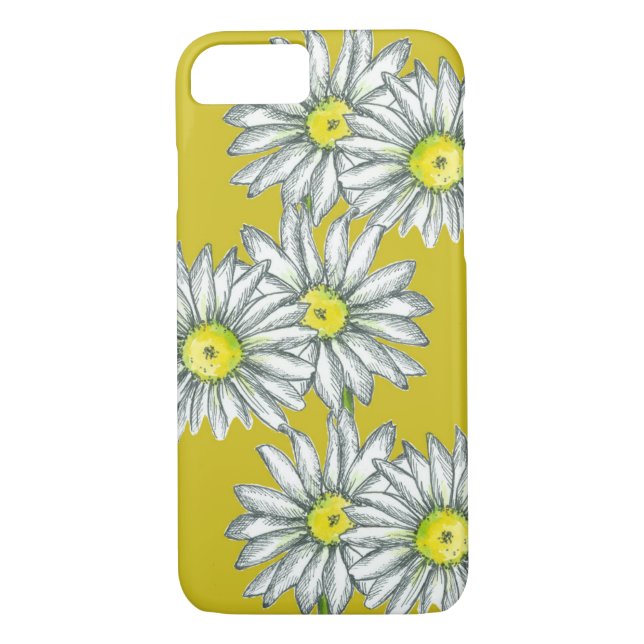 Funda De Case-Mate Para iPhone Estuche Daisy Phone Mustard Yellow Floral Art (Reverso)