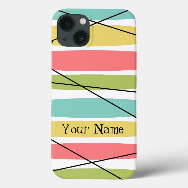 Funda De Case-Mate Para iPhone Estuche Dazzle Stripe 'Name' iPad (Reverso)