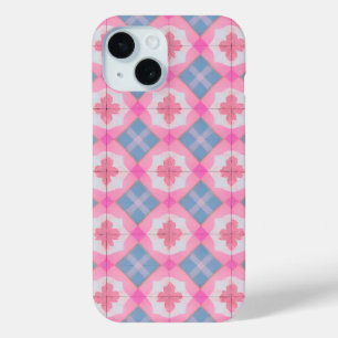 Funda Para iPhone 15 Estuche de color rosa y azul para el patrón de mos