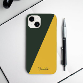 Funda Para iPhone 14 De Case-Mate Estuche de dos tonos de oro y teléfono verde fores