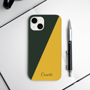 Funda Para iPhone 14 De Case-Mate Estuche de dos tonos de oro y teléfono verde fores