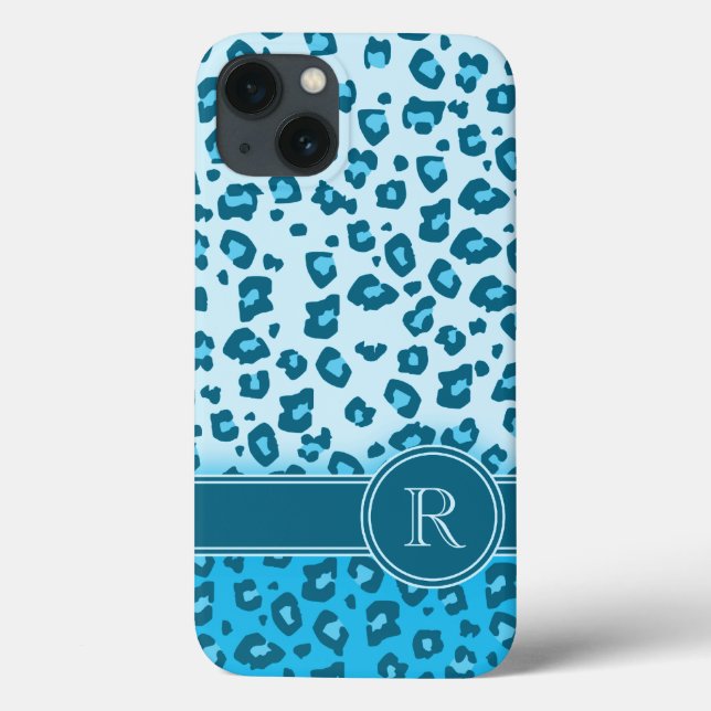 Funda De Case-Mate Para iPhone Estuche de impresión de animales leopardo aqua mon (Reverso)