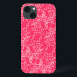 Funda Para iPhone 13 estuche de ipad rosado con motivos de damasco de f<br><div class="desc">La moderna cubierta de ipad con motivos de damasco de flores silvestres en tonos rojos profundos. Un regalo ideal para chicas y mujeres. Diseño único de damasco estilo flor silvestre por Sarah Trett.</div>
