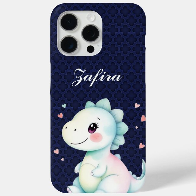 Funda De Case-Mate Para iPhone Estuche de iphone Cute Dinosaur personalizado 15 p (Reverso )