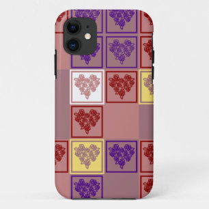 Funda Para iPhone 11 Estuche de iphone de corazones de Rosa retro
