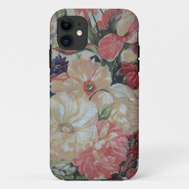 Funda De Case-Mate Para iPhone Estuche de iphone de flores de época (Reverso)