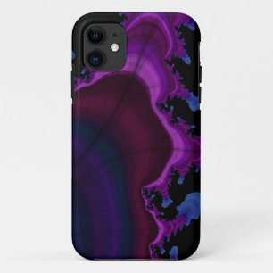 Funda Para iPhone 11 Estuche de iphone fractal azul y morado espacial