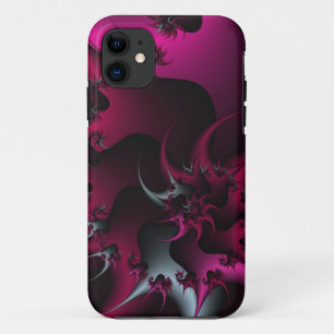Funda Para iPhone 11 estuche de iphone fractal rosa y plata
