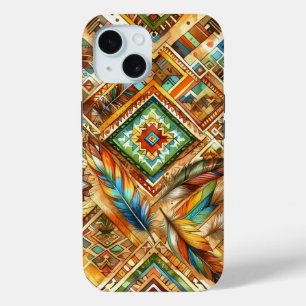 Funda Para iPhone 15 Estuche de IPhone nativo americano colorido