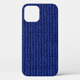 Funda Para iPhone 12 Estuche de lana azul de punto de cierre Funda-Mate