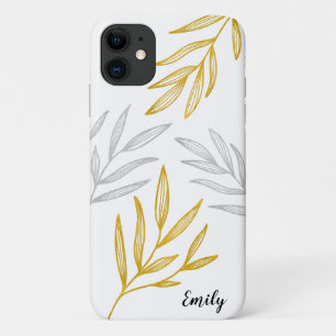 Funda Para iPhone 11 Estuche de oro y plata para teléfono personalizado