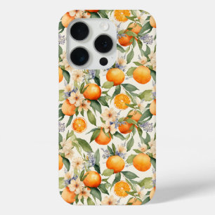 Funda Para iPhone 15 Pro Estuche de teléfono acuarela con color de naranja