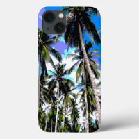 Estuche de teléfono celular de patrón de palmeras 