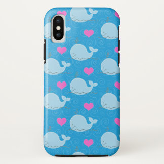 Funda Para iPhone X Estuche de teléfono celular para ballenas y corazo