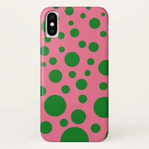 Funda Para iPhone X Estuche de teléfono con círculos verdes sobre un f