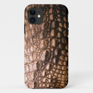 Funda Para iPhone 11 Estuche de teléfono con efecto reptil Caiman Croco