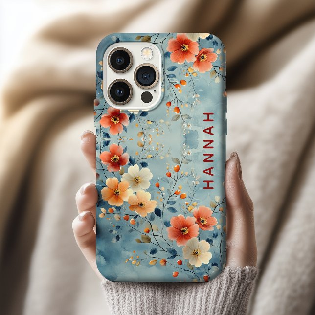 Funda De Case-Mate Para iPhone Estuche de teléfono con flores personalizadas rega (Custom Bridesmaid Wildflower Phone Case Gift, Personalized Birthday Phone Case for Her Mom Aunt)