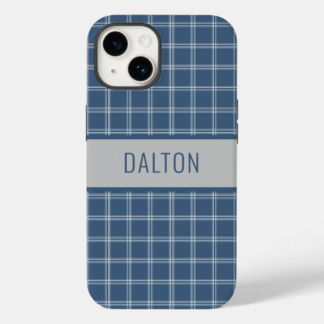 Funda De Case-Mate Para iPhone Estuche de teléfono con placa azul personalizado (Reverso )