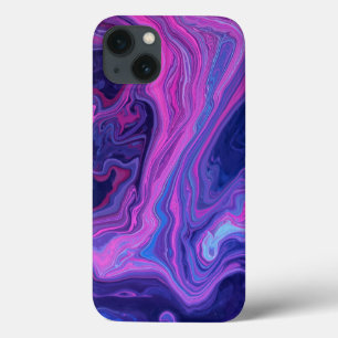 Funda Para iPhone 13 Estuche de teléfono con resumen púrpura rosa