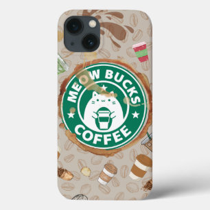 Funda Para iPhone 13 Estuche de teléfono de citas para café de gato div