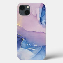 Estuche de teléfono de diseño de acuarela con nomb