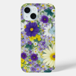 Funda Para iPhone 15 Estuche de teléfono de flores de algodón de bonito