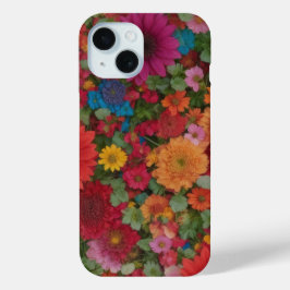 Funda Para iPhone 15 Estuche de teléfono de flores mixtas coloridas