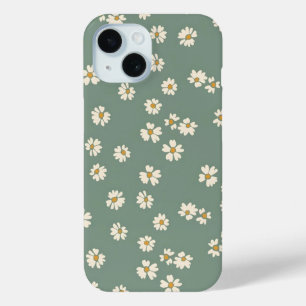 Funda Para iPhone 15 Estuche de teléfono de flores verdes
