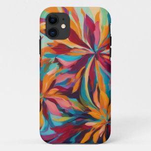 Funda Para iPhone 11 Estuche de teléfono de Flores vibrantes abstractas