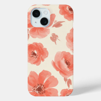 Funda Para iPhone 15 Estuche de teléfono de impresión floral sombreado