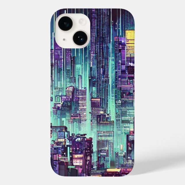 Funda De Case-Mate Para iPhone Estuche de teléfono de la ciudad de Cyberpunk (Reverso )