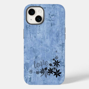 Funda Para iPhone 14 De Case-Mate Estuche de teléfono de las flores azules de LOVE