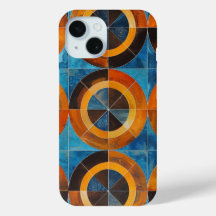 Estuche de teléfono de negrita retro para circulos