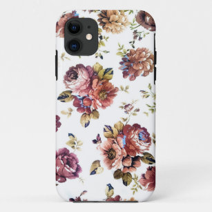 Funda Para iPhone 11 Estuche de teléfono de patrón floral vintage