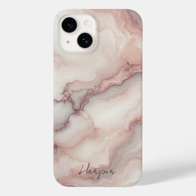 Funda De Case-Mate Para iPhone Estuche de teléfono de piedra de mármol personaliz (Reverso )