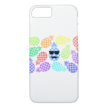 Estuche de teléfono de piña colorida