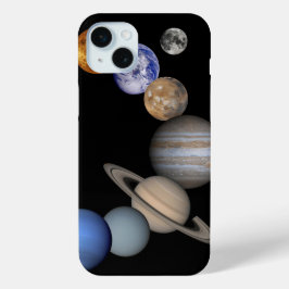 Funda Para iPhone 15 Mini Estuche de teléfono de planetas de sistema solar