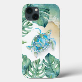 Funda Para iPhone 13 Estuche de teléfono de playa para tortuga marina