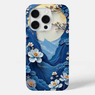 Funda Para iPhone 15 Pro Estuche de teléfono de porcelana azul y blanca - C