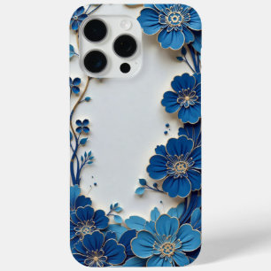 Funda Para iPhone 15 Pro Max Estuche de teléfono de porcelana azul y blanca - C