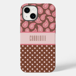 Funda Para iPhone 14 De Case-Mate Estuche de teléfono de puntos rosados y rosados pe