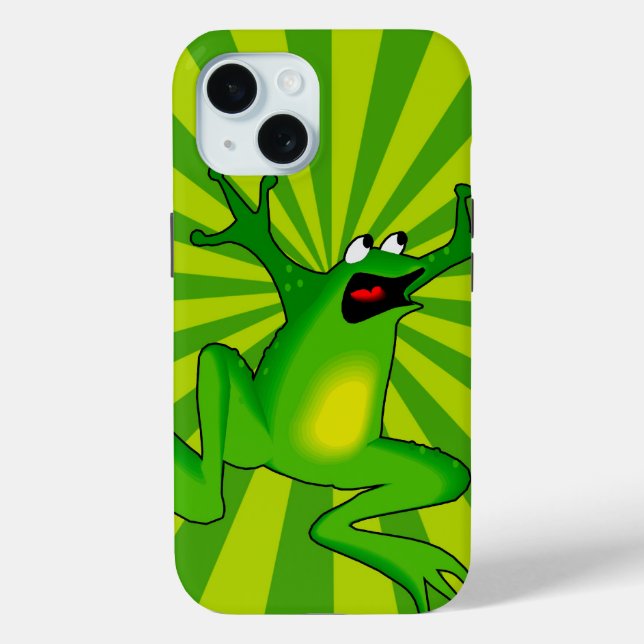 Funda De Case-Mate Para iPhone Estuche de teléfono de rana verde saltando (Reverso )