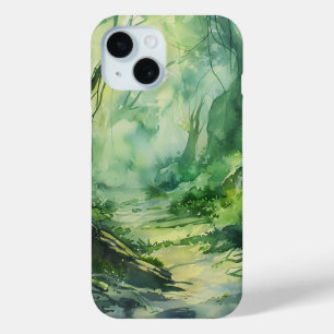 Funda Para iPhone 15 Estuche de teléfono de ruta de bosque encantado