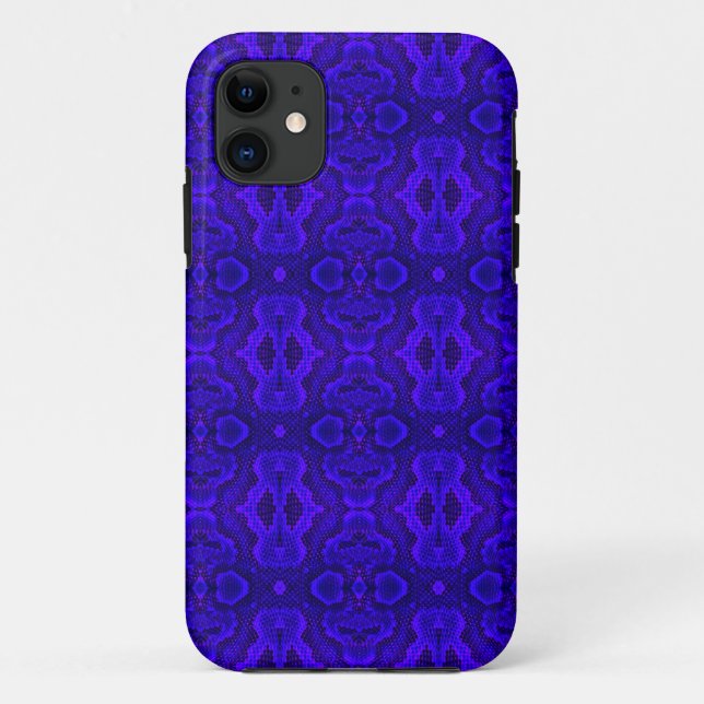 Funda De Case-Mate Para iPhone Estuche de teléfono de textura de serpiente azul (Reverso)