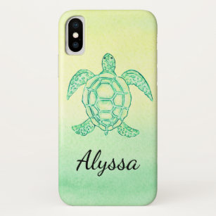 Funda Para iPhone X Estuche de teléfono de tortuga marina
